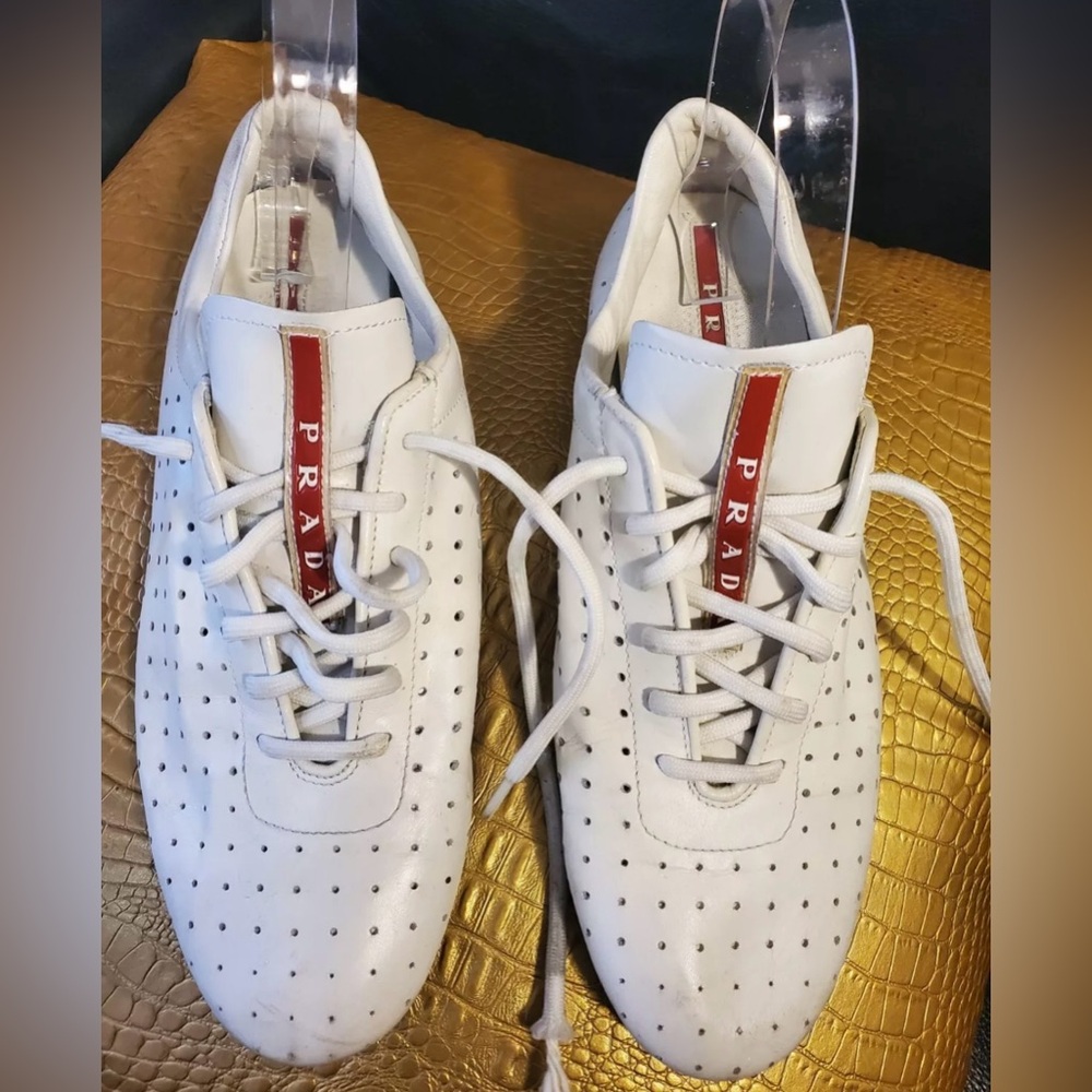 PRADA Leathe Sneakers - Women’s Size 8 / 38 Made in Italy